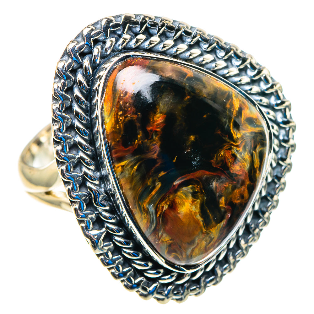 Golden Pietersite Rings handcrafted by Anasilvercos - RING92979