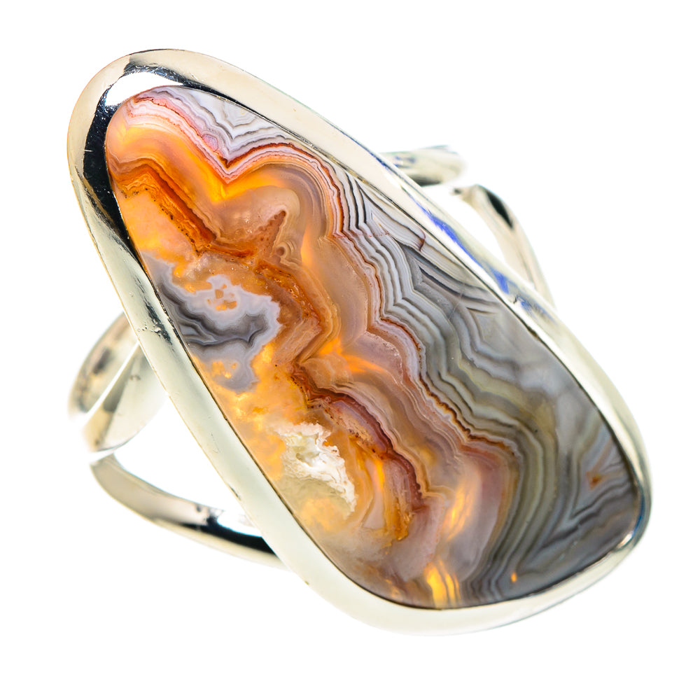 Laguna Lace Agate Rings handcrafted by Anasilvercos - RING93008