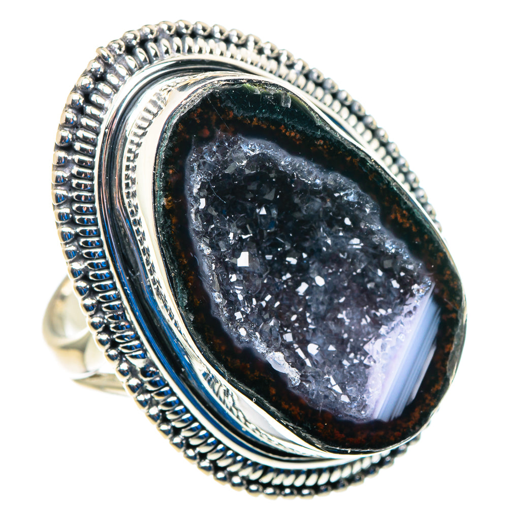 Coconut Geode Slice Rings handcrafted by Anasilvercos - RING93019