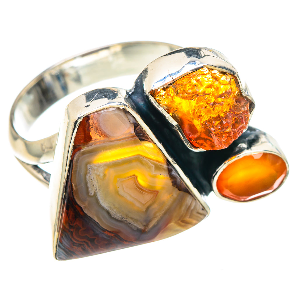 Crazy Lace Agate Rings handcrafted by Anasilvercos - RING93042