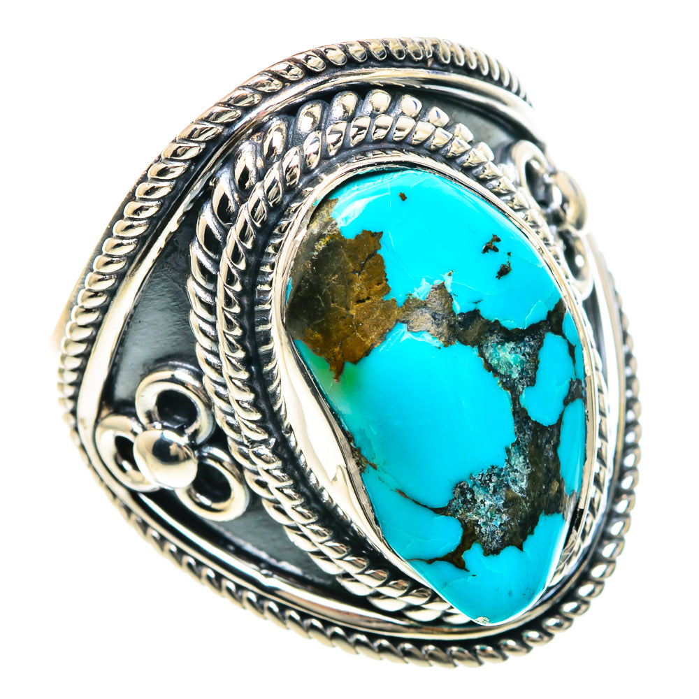 Tibetan Turquoise Rings handcrafted by Anasilvercos - RING93049