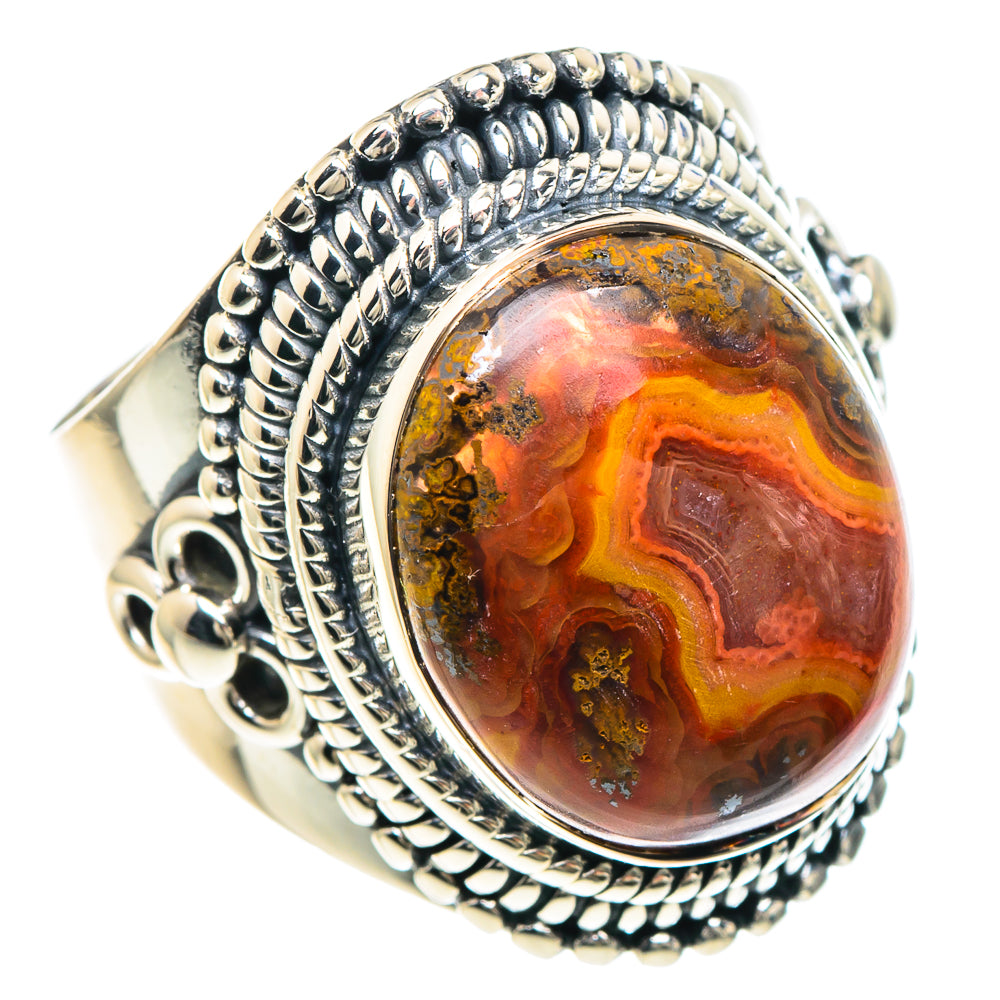 Crazy Lace Agate Rings handcrafted by Anasilvercos - RING93072