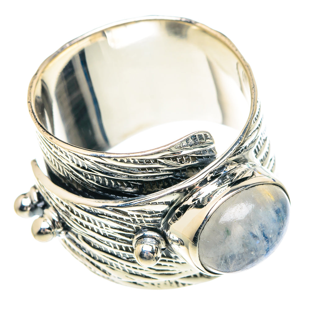 Rainbow Moonstone Rings handcrafted by Anasilvercos - RING93081