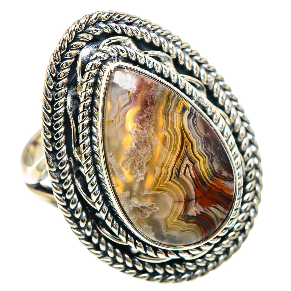 Laguna Lace Agate Rings handcrafted by Anasilvercos - RING93088
