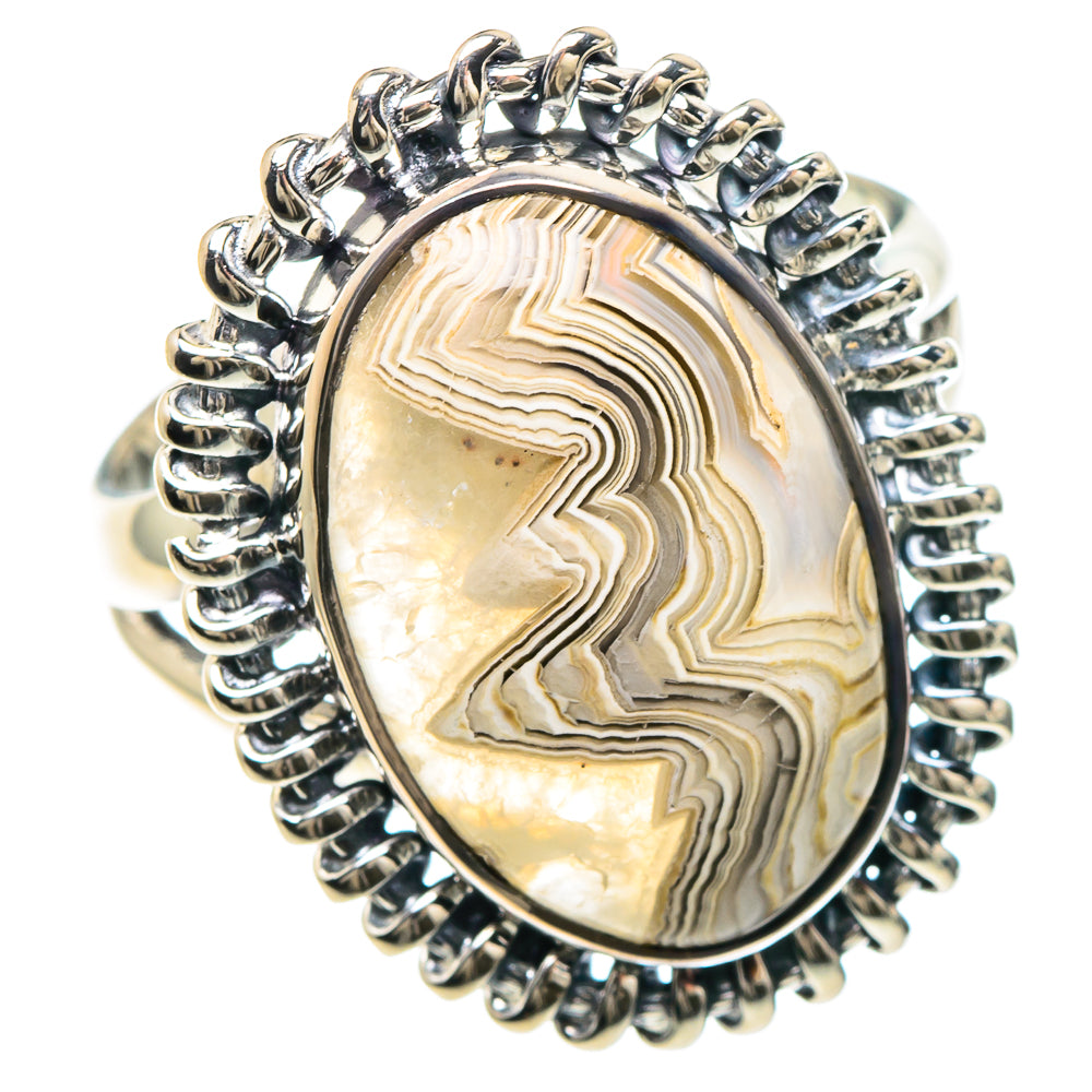 Laguna Lace Agate Rings handcrafted by Anasilvercos - RING93106
