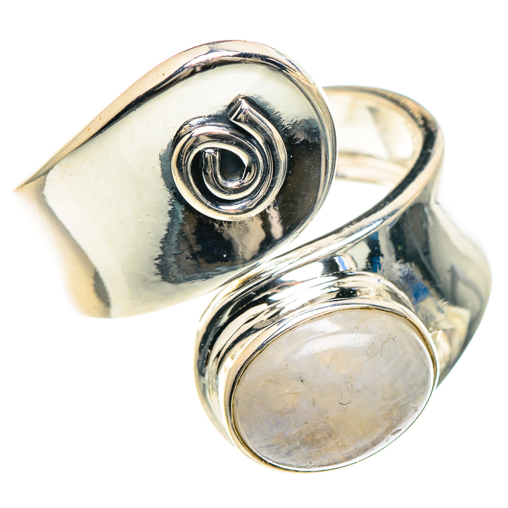 Rainbow Moonstone Rings handcrafted by Anasilvercos - RING93113