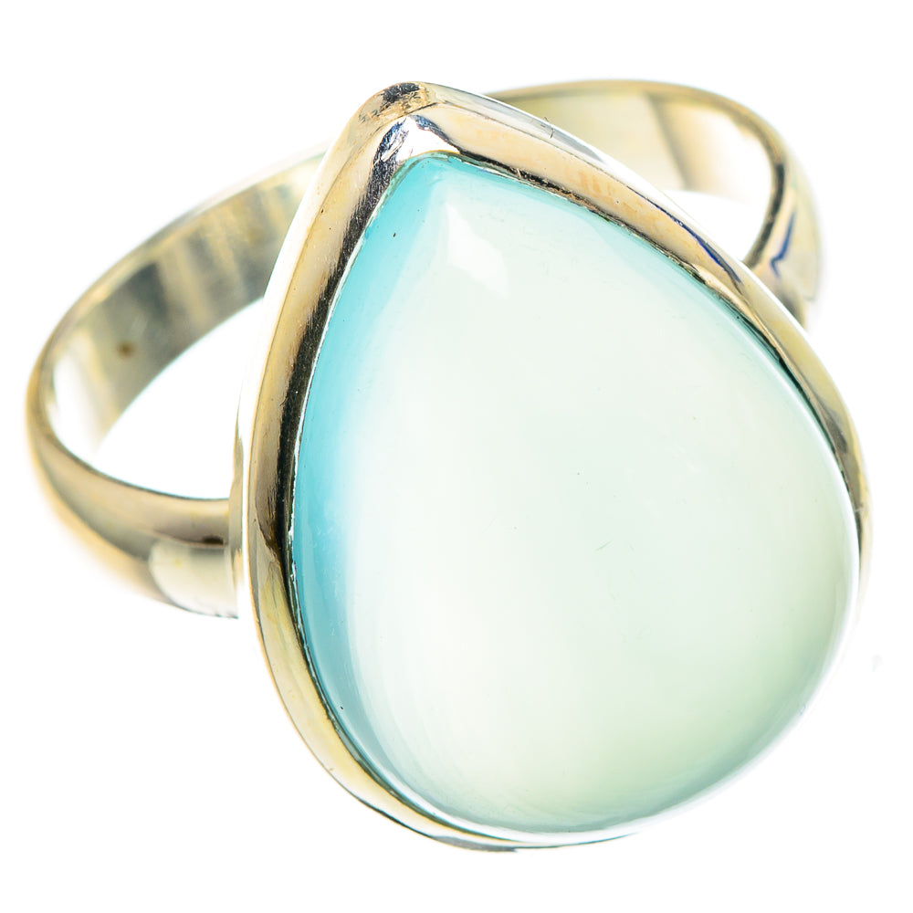 Aqua Chalcedony Rings handcrafted by Anasilvercos - RING93136