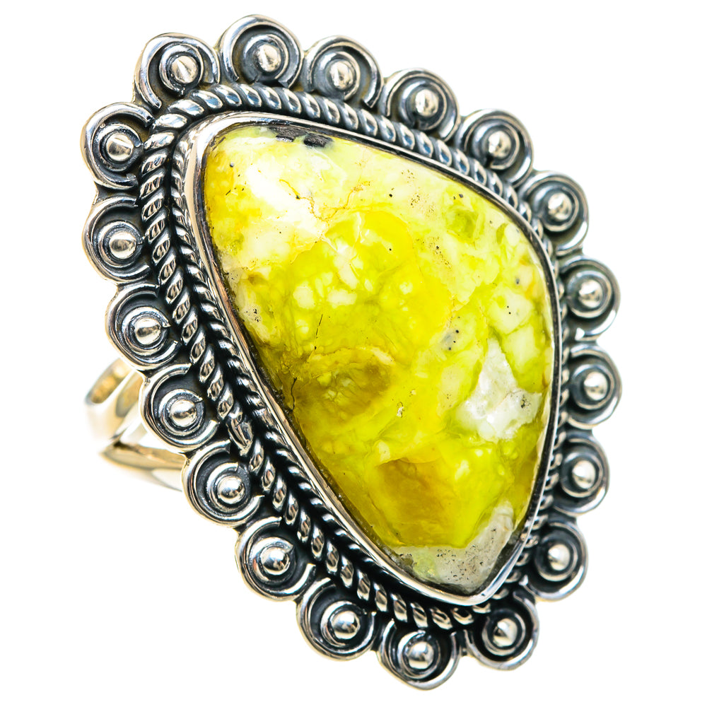 African Green Opal Rings handcrafted by Anasilvercos - RING93175 - Photo 2