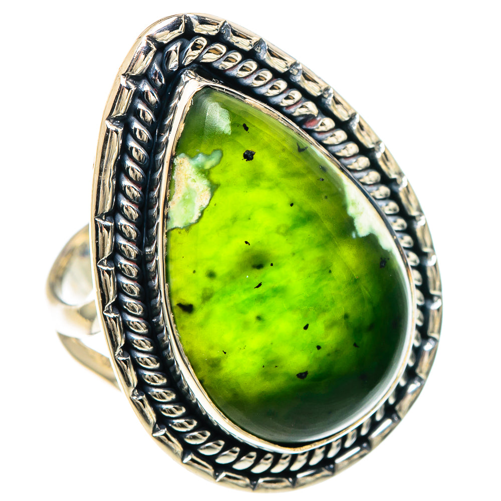 Australian Green Opal Rings handcrafted by Anasilvercos - RING93180