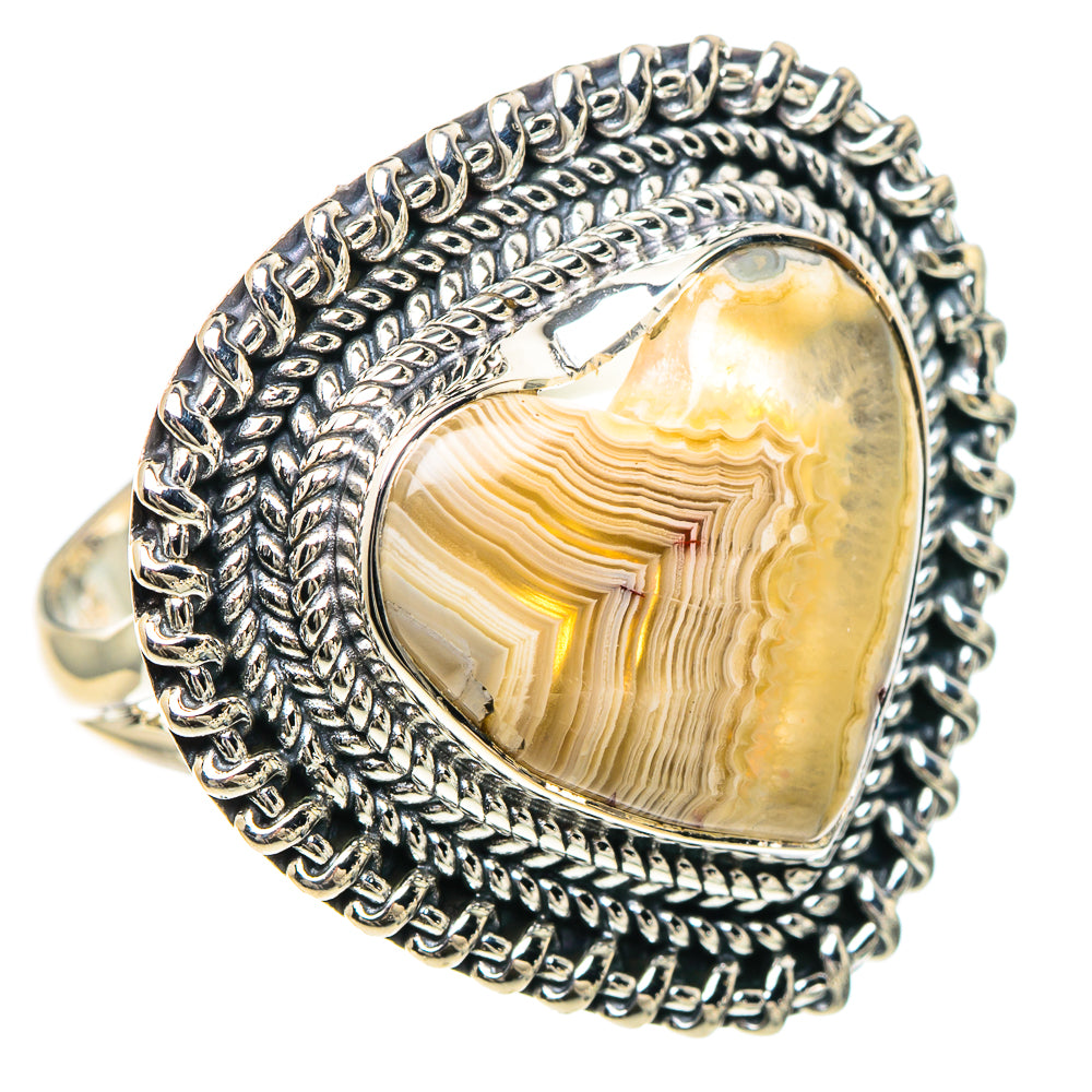 Laguna Lace Agate Rings handcrafted by Anasilvercos - RING93198
