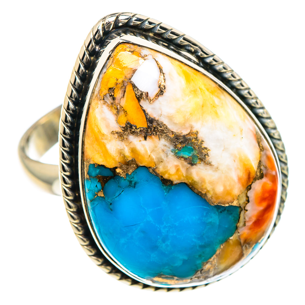 Spiny Oyster Turquoise Rings handcrafted by Anasilvercos - RING93263