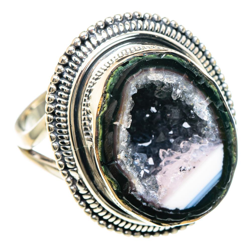 Coconut Geode Slice Rings handcrafted by Anasilvercos - RING93319