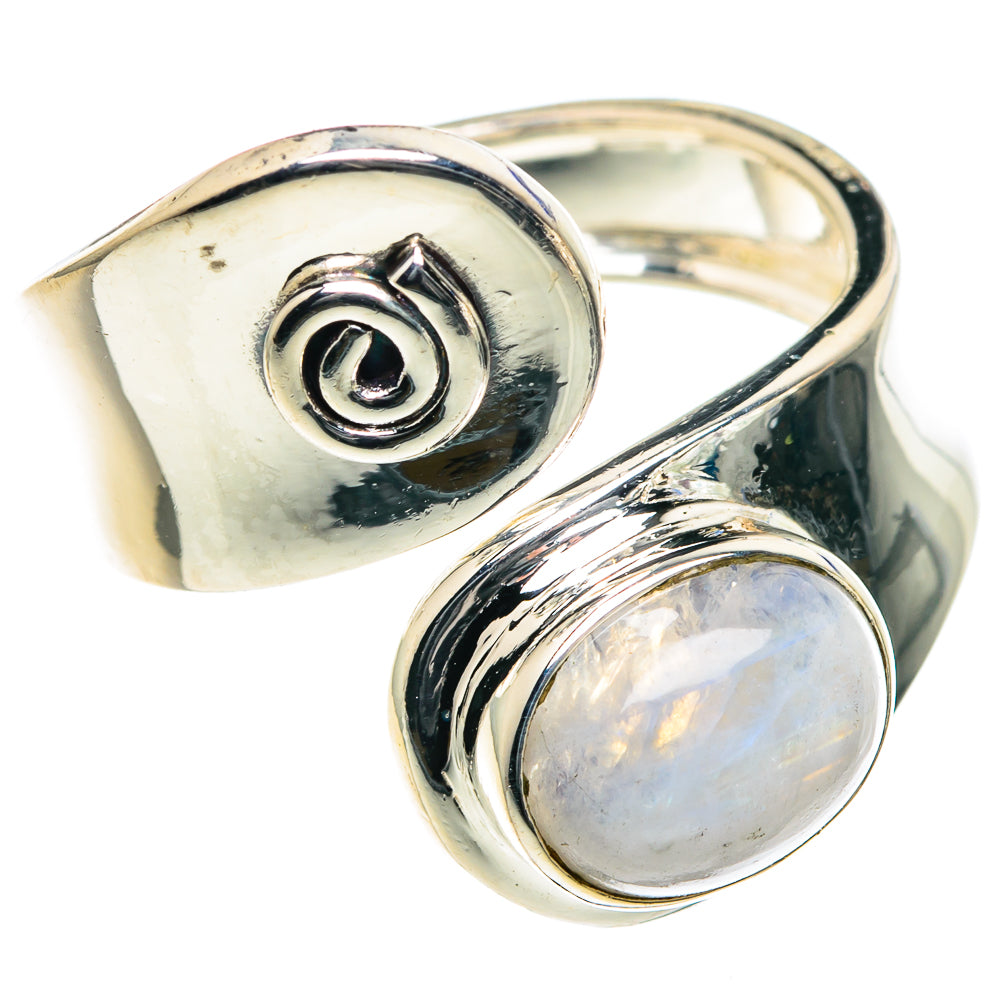 Rainbow Moonstone Rings handcrafted by Anasilvercos - RING93358