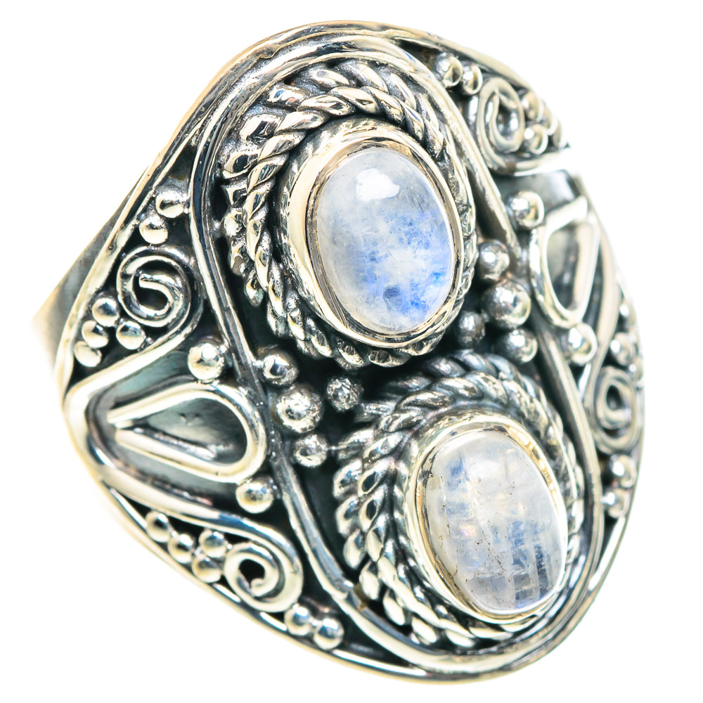 Rainbow Moonstone Rings handcrafted by Anasilvercos - RING93374
