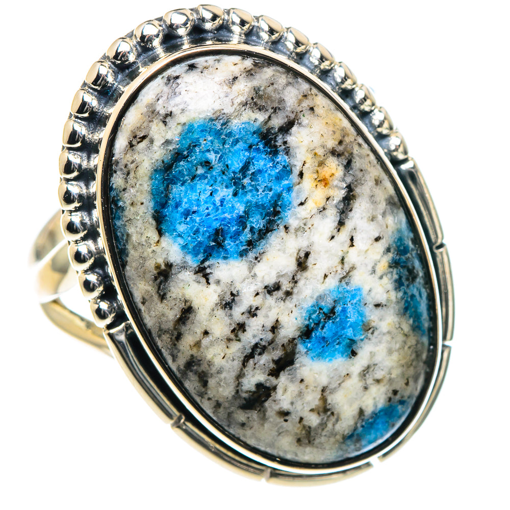 K2 Blue Azurite Rings handcrafted by Anasilvercos - RING93377