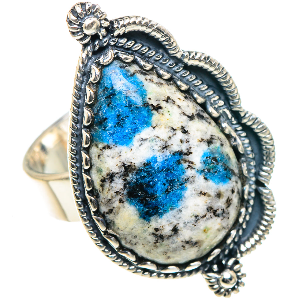 K2 Blue Azurite Rings handcrafted by Anasilvercos - RING93380