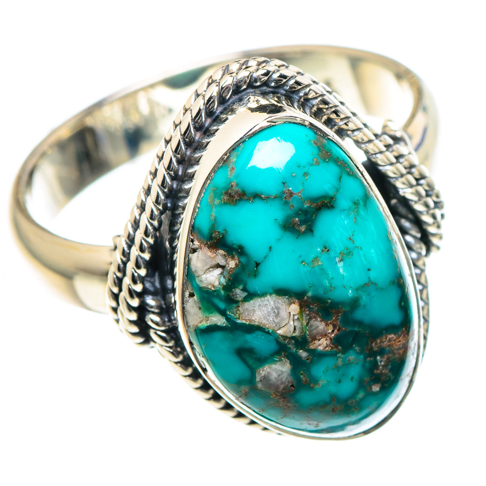 Tibetan Turquoise Rings handcrafted by Anasilvercos - RING93383