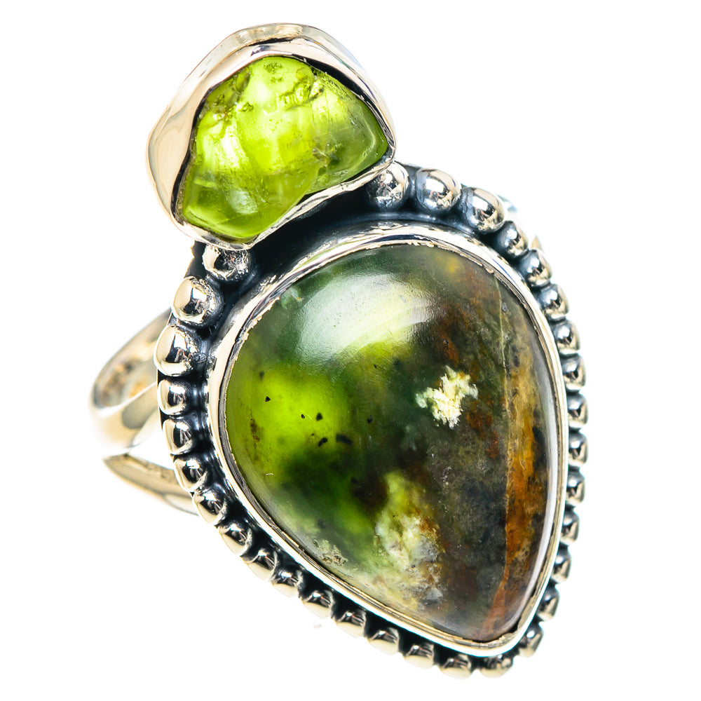 Australian Green Opal Rings handcrafted by Anasilvercos - RING93406
