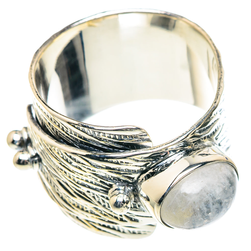 Rainbow Moonstone Rings handcrafted by Anasilvercos - RING93427
