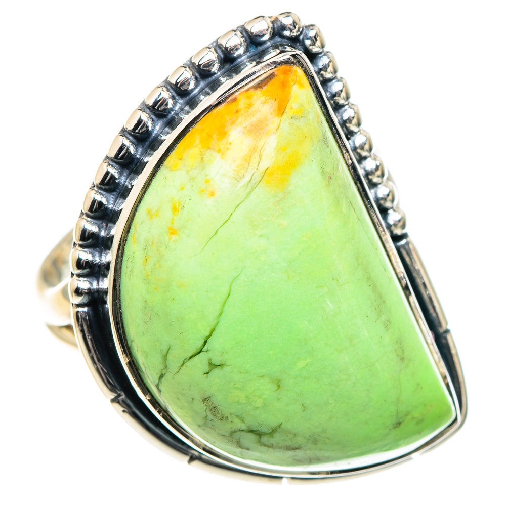 Lemon Chrysoprase Rings handcrafted by Anasilvercos - RING93442