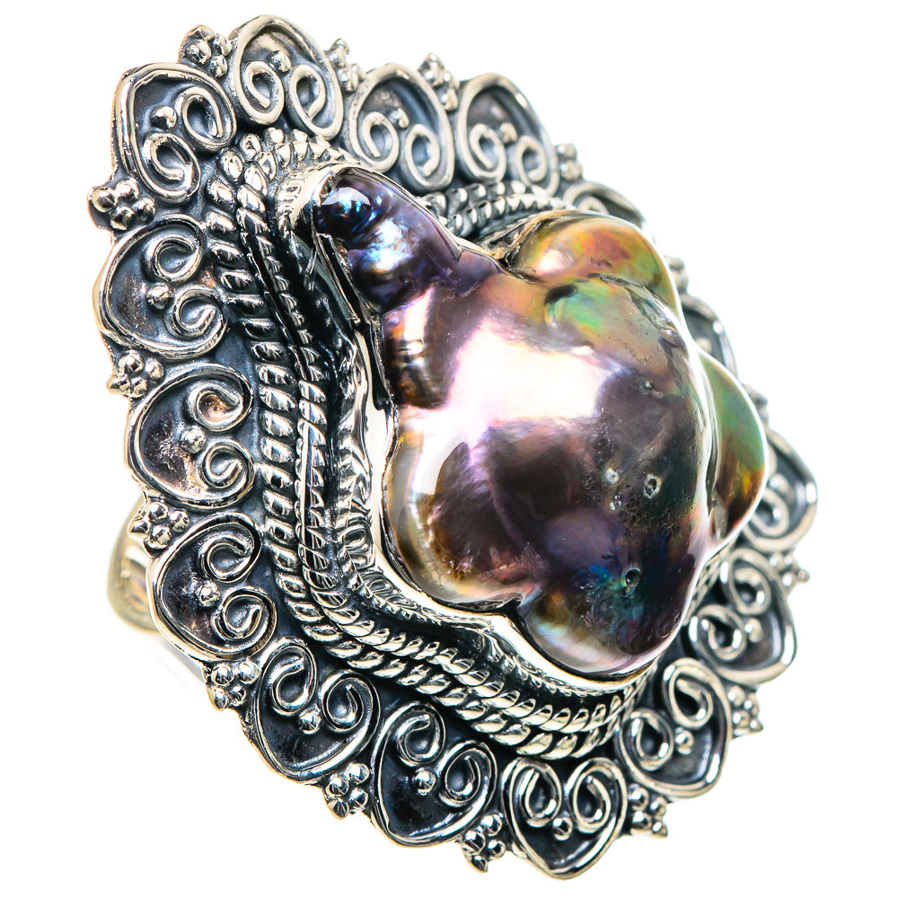 Titanium Mother Of Pearl Rings handcrafted by Anasilvercos - RING93458