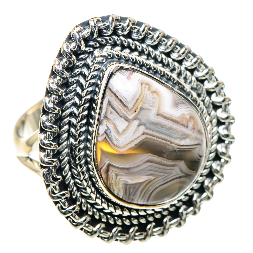Laguna Lace Agate Rings handcrafted by Anasilvercos - RING93502 - Photo 2