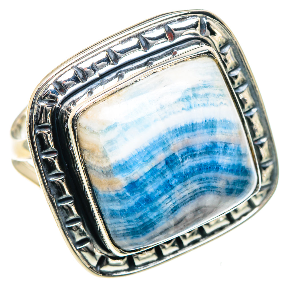 Blue Scheelite Rings handcrafted by Anasilvercos - RING93509