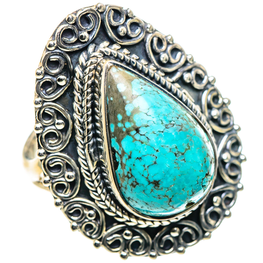 Tibetan Turquoise Rings handcrafted by Anasilvercos - RING93512