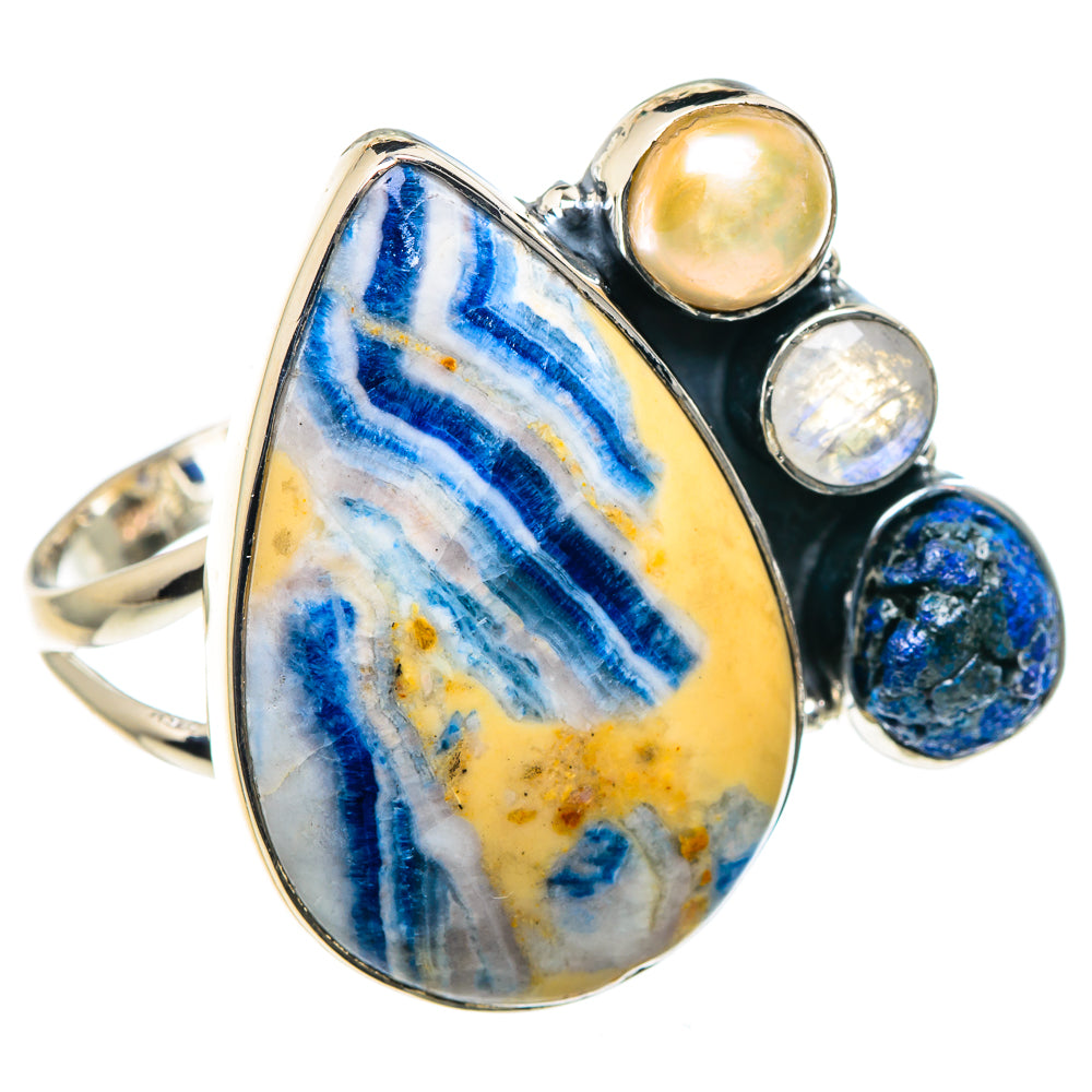 Blue Scheelite Rings handcrafted by Anasilvercos - RING93515
