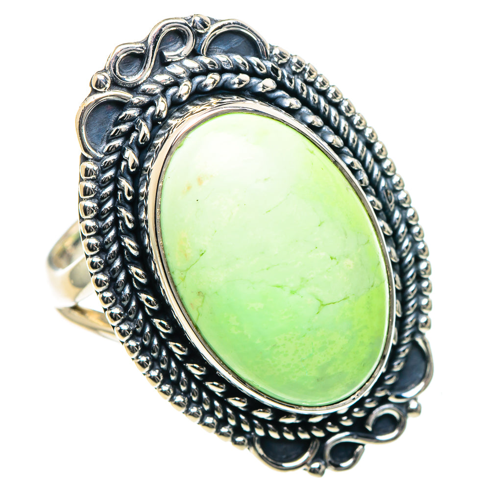 Lemon Chrysoprase Rings handcrafted by Anasilvercos - RING93521 - Photo 2