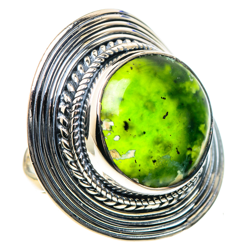 Australian Green Opal Rings handcrafted by Anasilvercos - RING93522