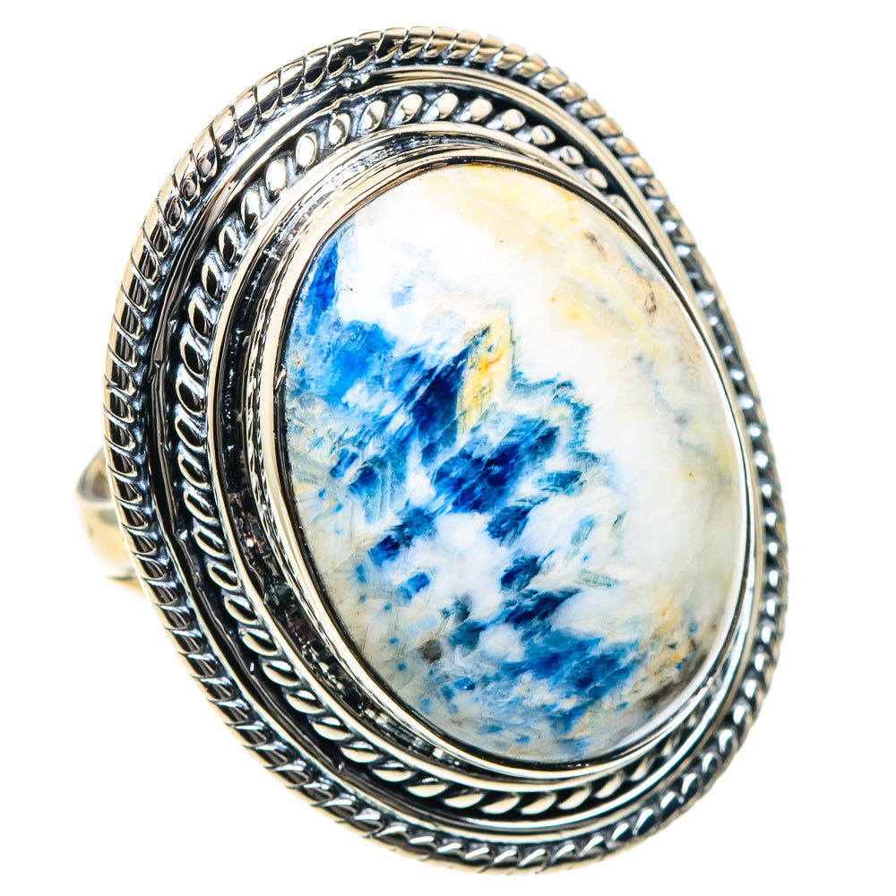 Blue Scheelite Rings handcrafted by Anasilvercos - RING93541