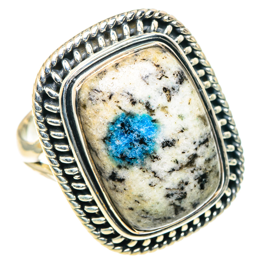 K2 Blue Azurite Rings handcrafted by Anasilvercos - RING93565 - Photo 2