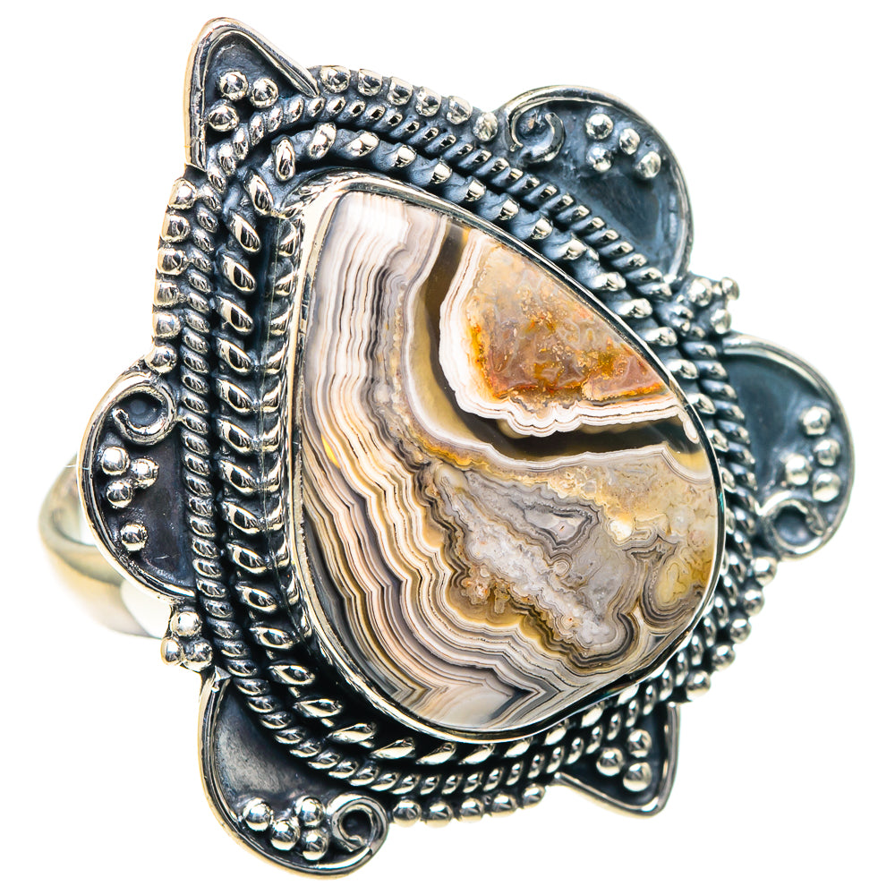 Laguna Lace Agate Rings handcrafted by Anasilvercos - RING93571