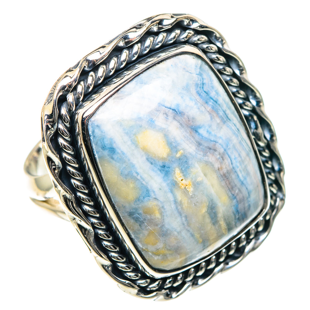 Blue Scheelite Rings handcrafted by Anasilvercos - RING93589