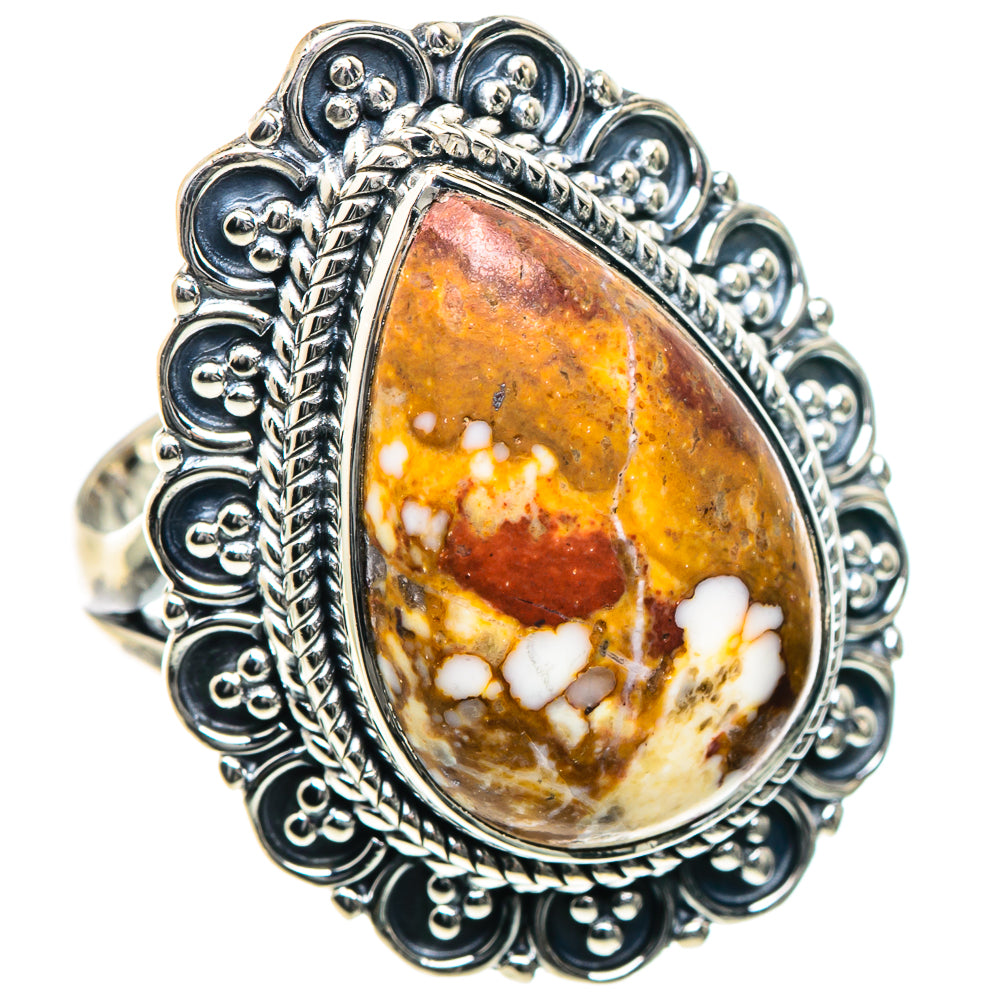 Peanut Wood Jasper Rings handcrafted by Anasilvercos - RING93606 - Photo 2