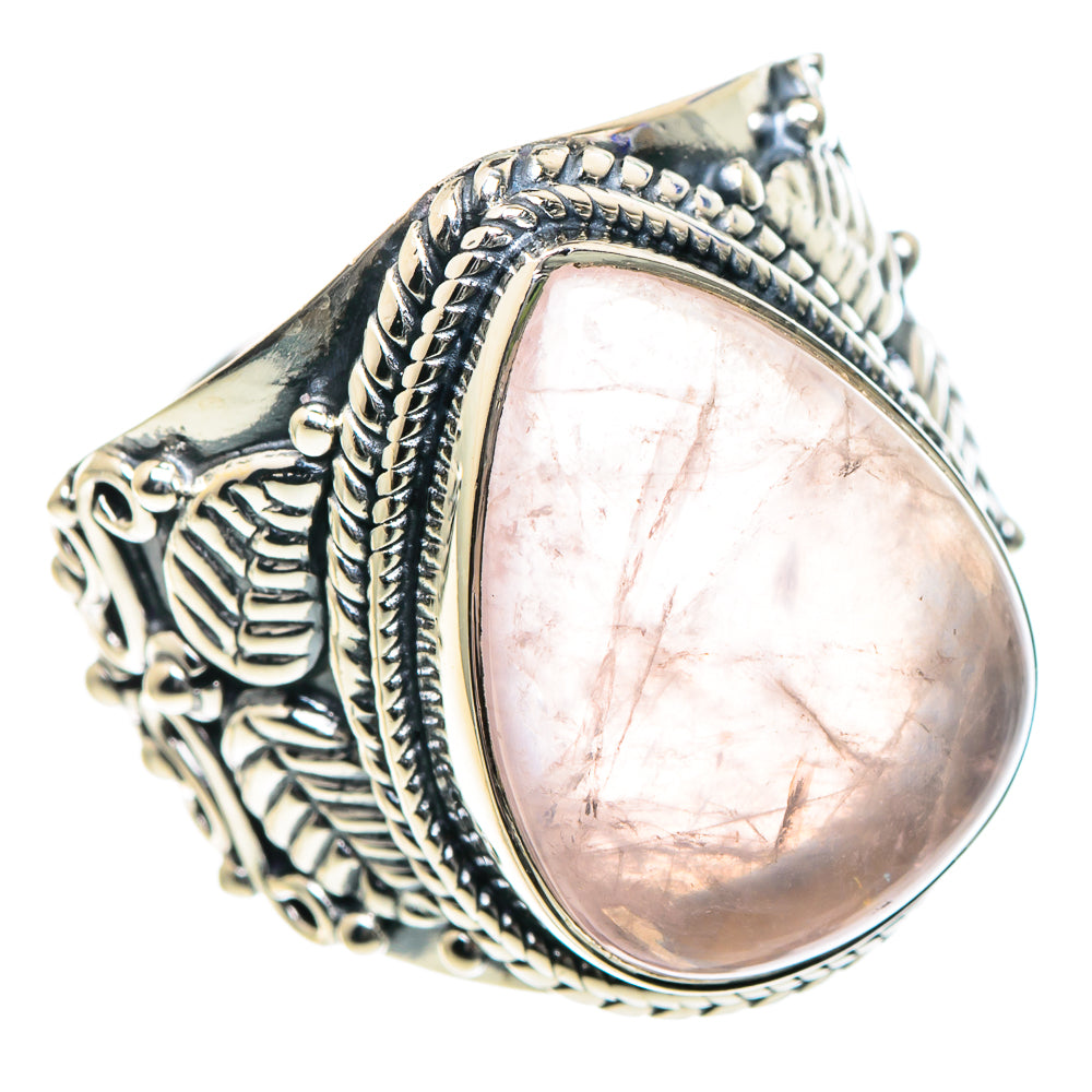 Rose Quartz Rings handcrafted by Anasilvercos - RING93616