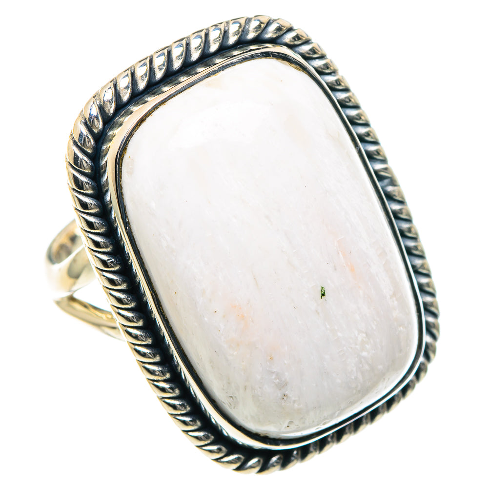 White Scolecite Rings handcrafted by Anasilvercos - RING93621