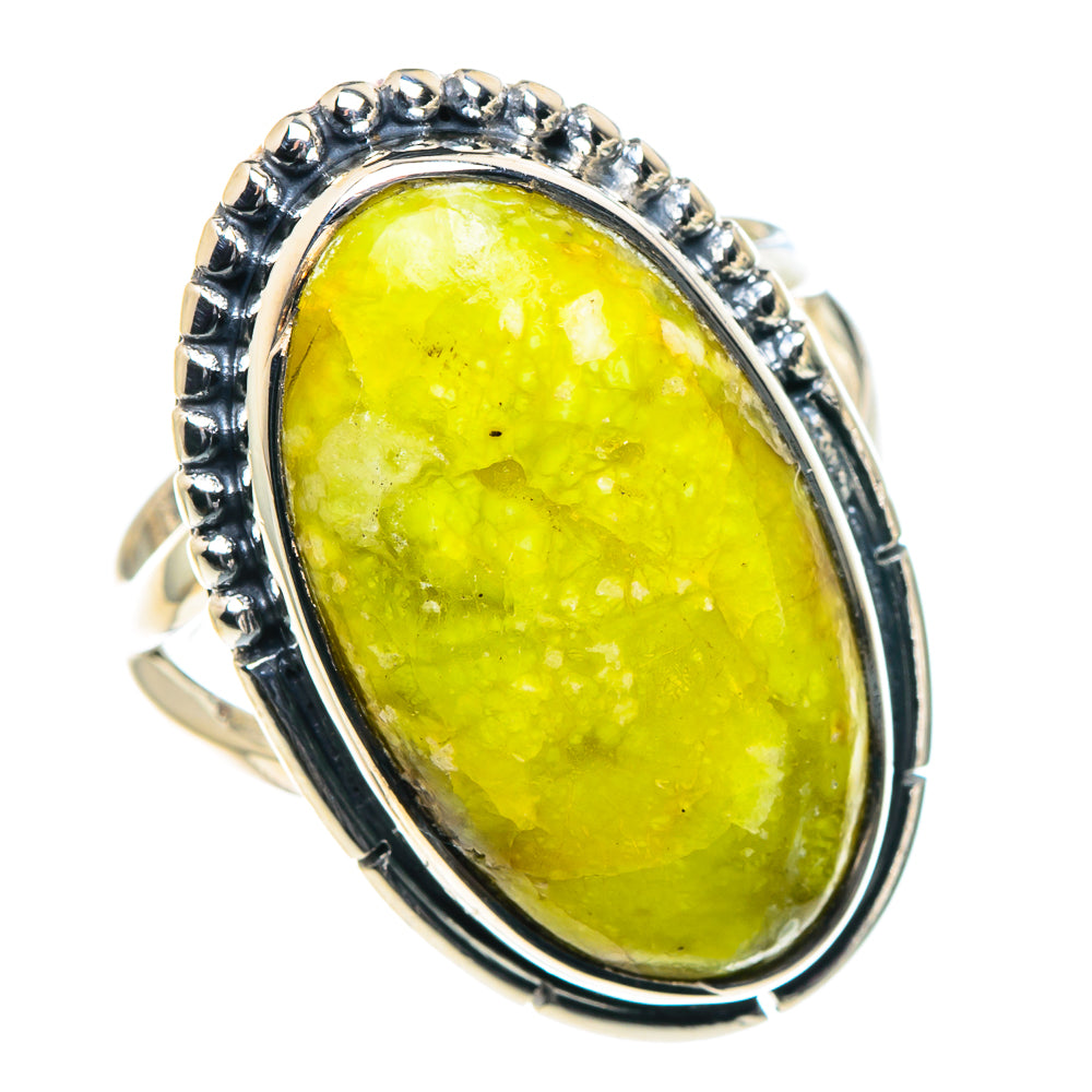 African Green Opal Rings handcrafted by Anasilvercos - RING93658