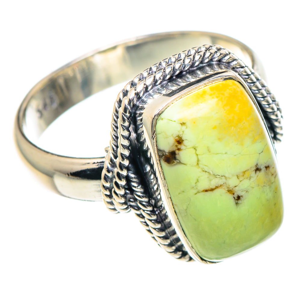 Lemon Chrysoprase Rings handcrafted by Anasilvercos - RING93685
