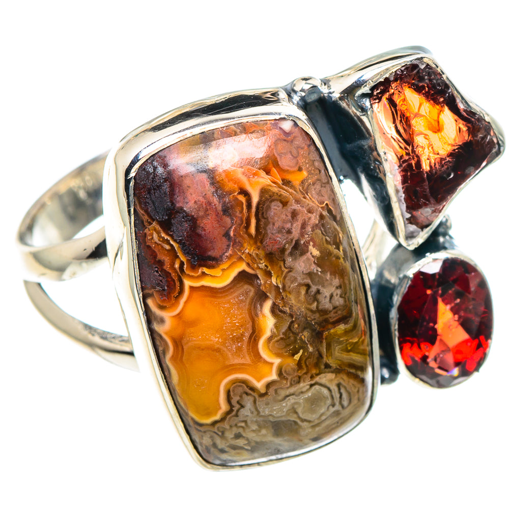 Crazy Lace Agate Rings handcrafted by Anasilvercos - RING93695