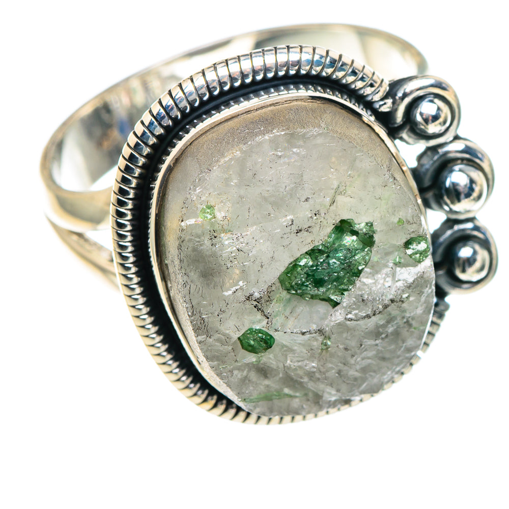Green Tourmaline In Quartz Rings handcrafted by Anasilvercos - RING93755