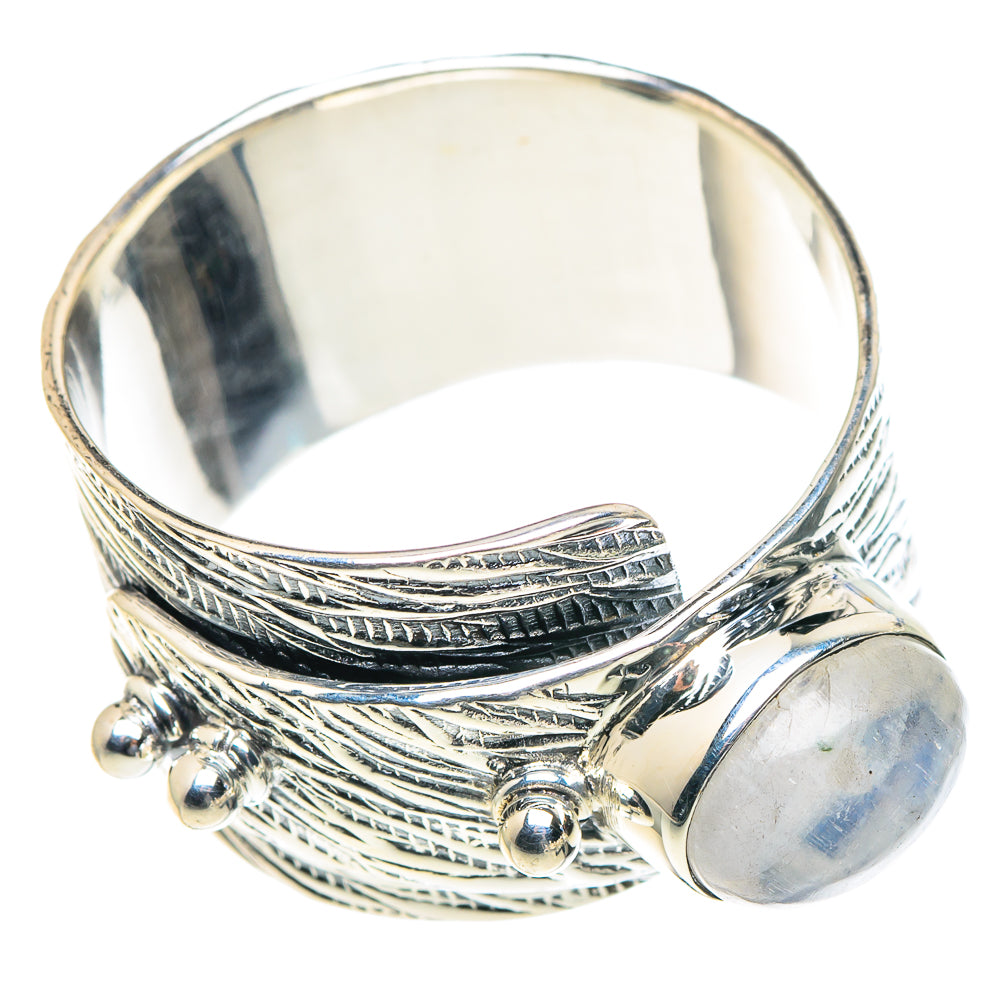 Rainbow Moonstone Rings handcrafted by Anasilvercos - RING93758