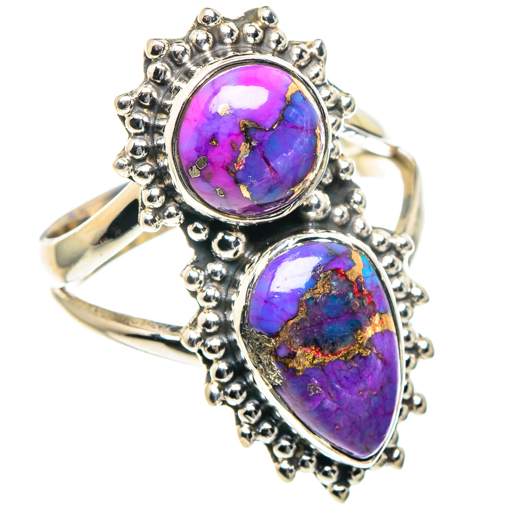 Purple Copper Composite Turquoise Rings handcrafted by Anasilvercos - RING93774