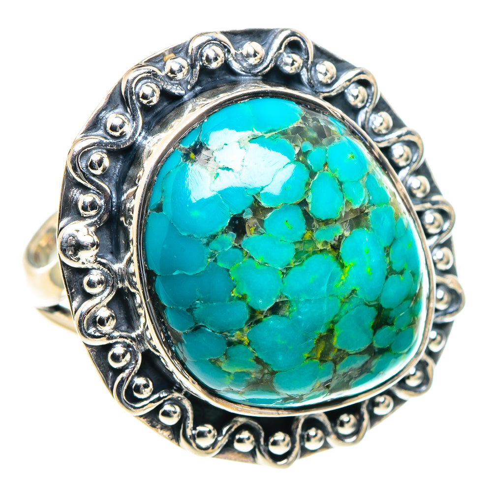 Tibetan Turquoise Rings handcrafted by Anasilvercos - RING93783