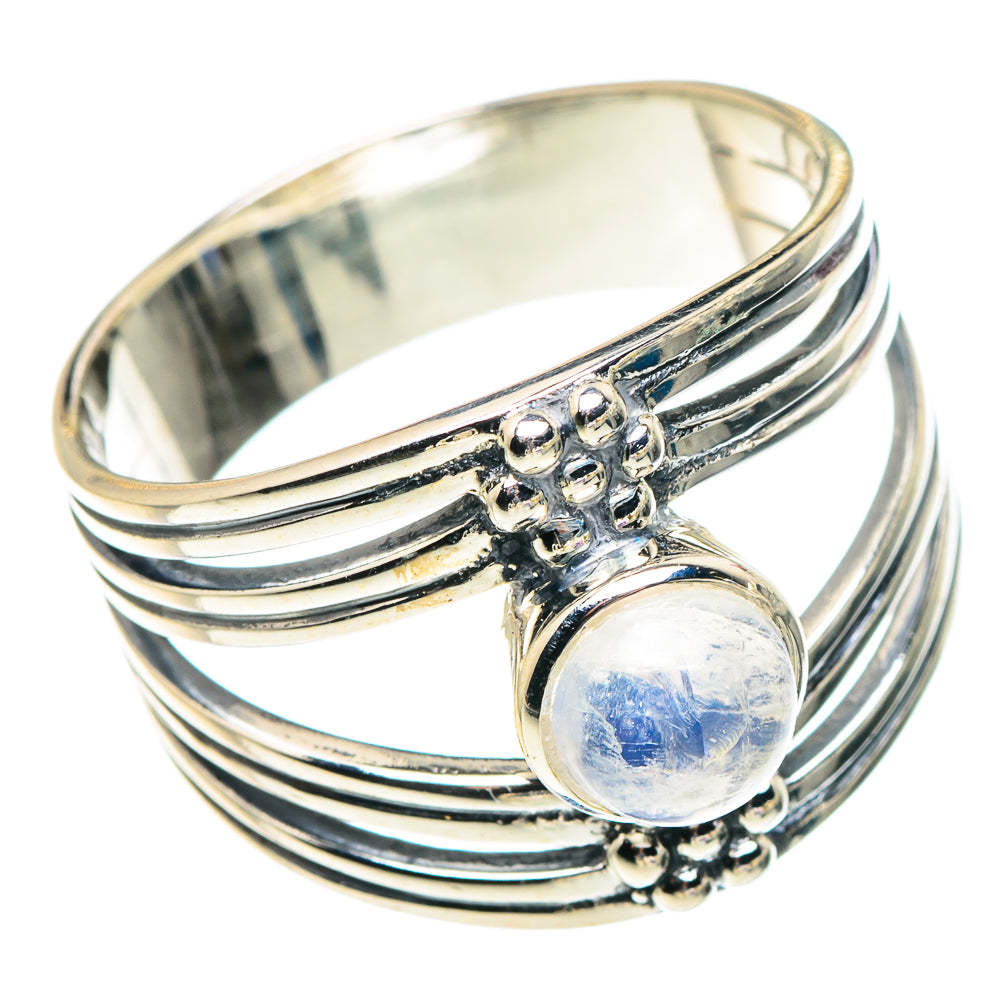 Rainbow Moonstone Rings handcrafted by Anasilvercos - RING93820