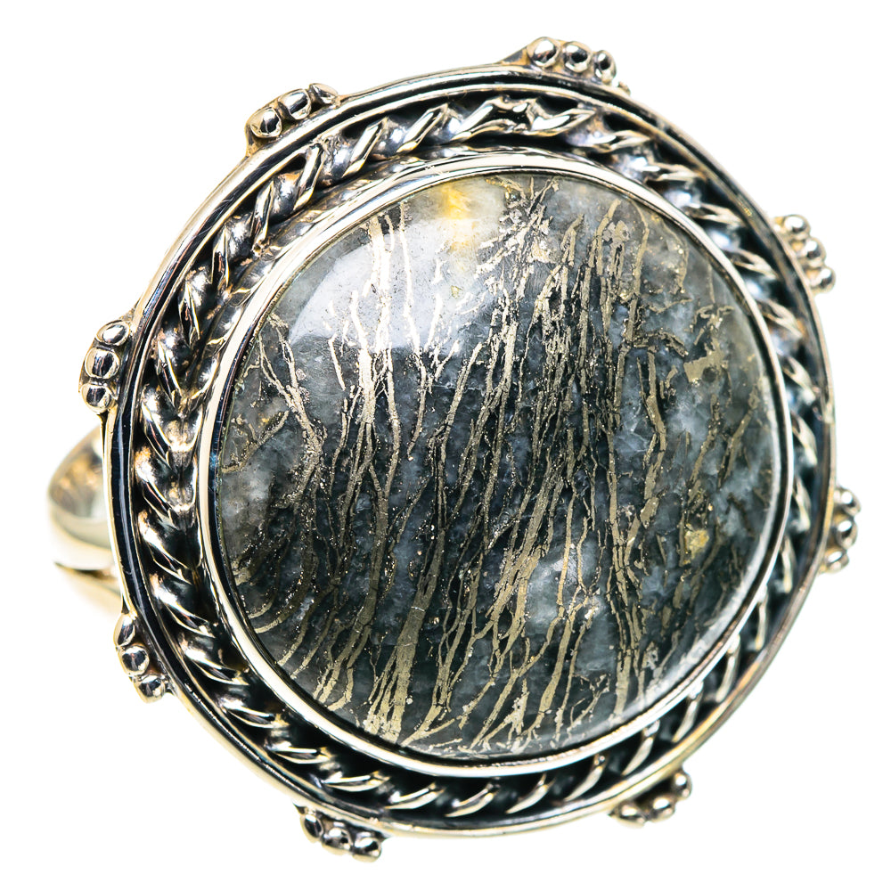 Pyrite Agate Rings handcrafted by Anasilvercos - RING93857
