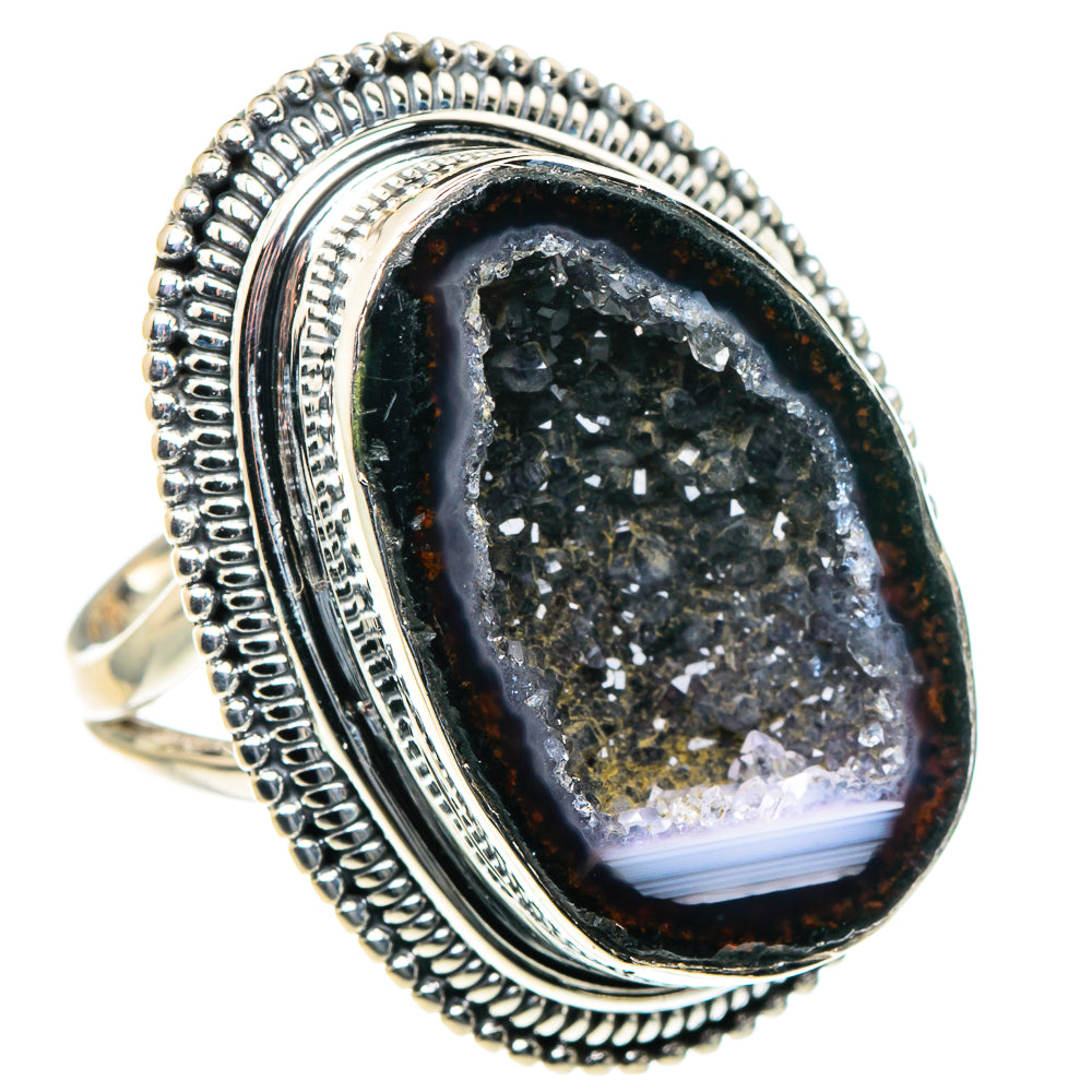 Coconut Geode Druzy Rings handcrafted by Anasilvercos - RING93883
