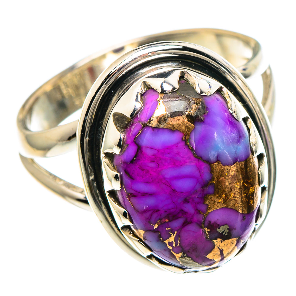Purple Copper Composite Turquoise Rings handcrafted by Anasilvercos - RING93947
