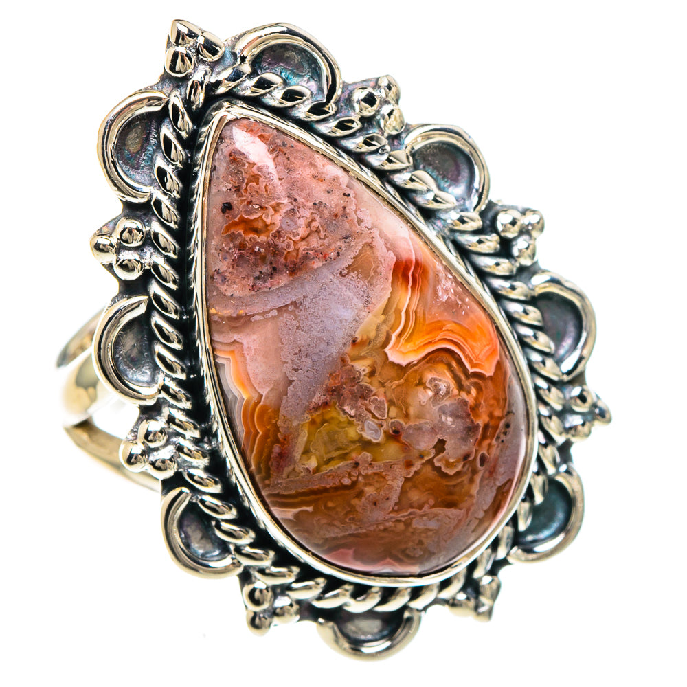 Crazy Lace Agate Rings handcrafted by Anasilvercos - RING93966